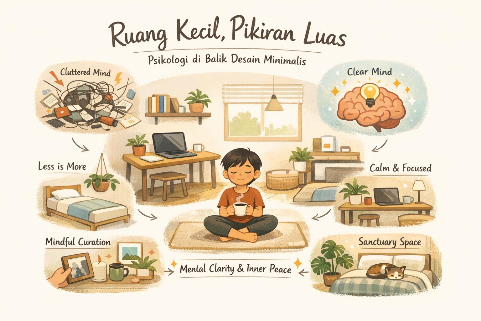 Thumbnail artikel Ruang Kecil, Pikiran Luas: Psikologi di Balik Desain Minimalis - Berita & Artikel Rumah Sidoarjo