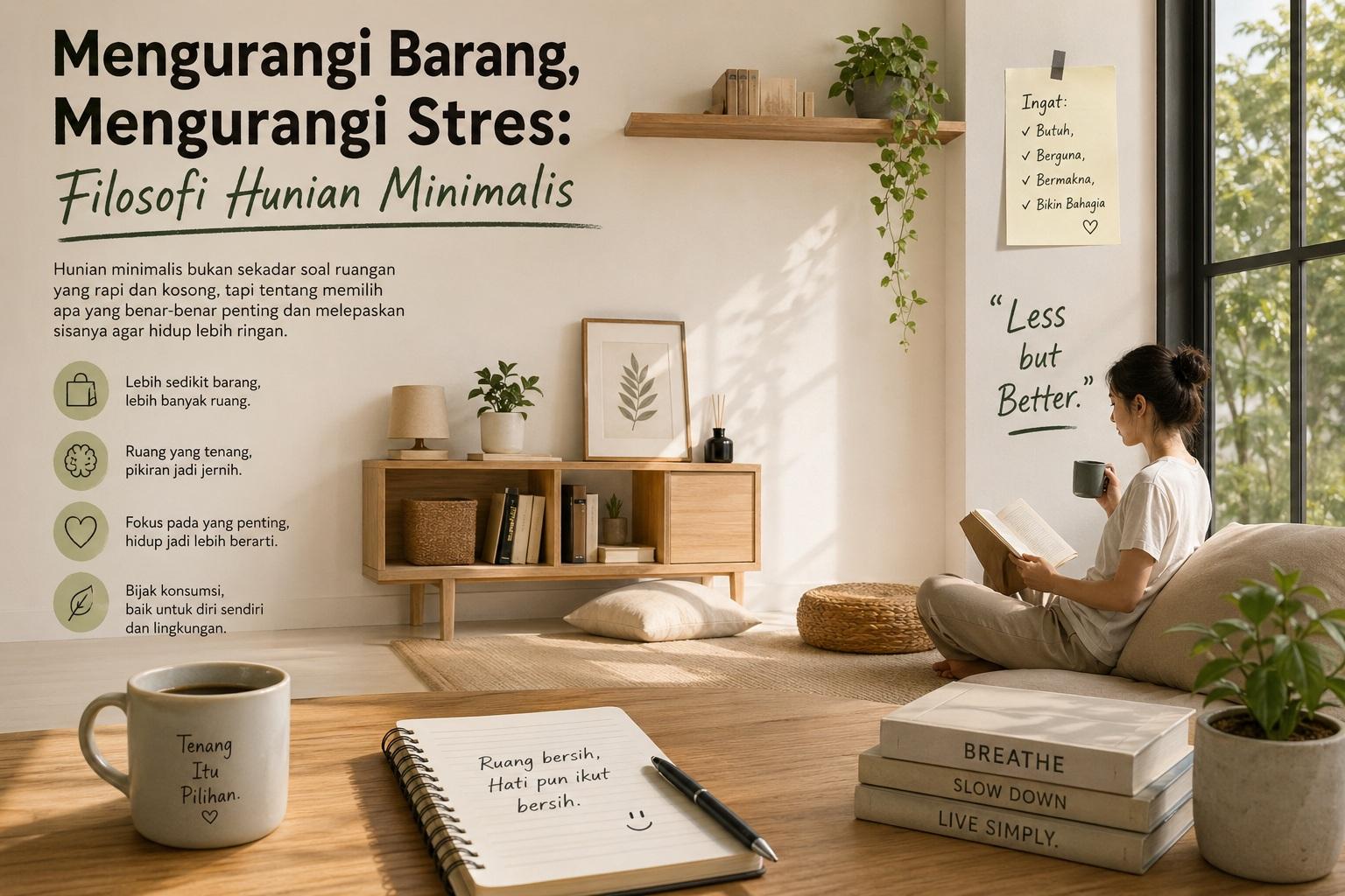 Thumbnail artikel Mengurangi Barang, Mengurangi Stres: Filosofi Hunian Minimalis - Berita & Artikel Rumah Sidoarjo