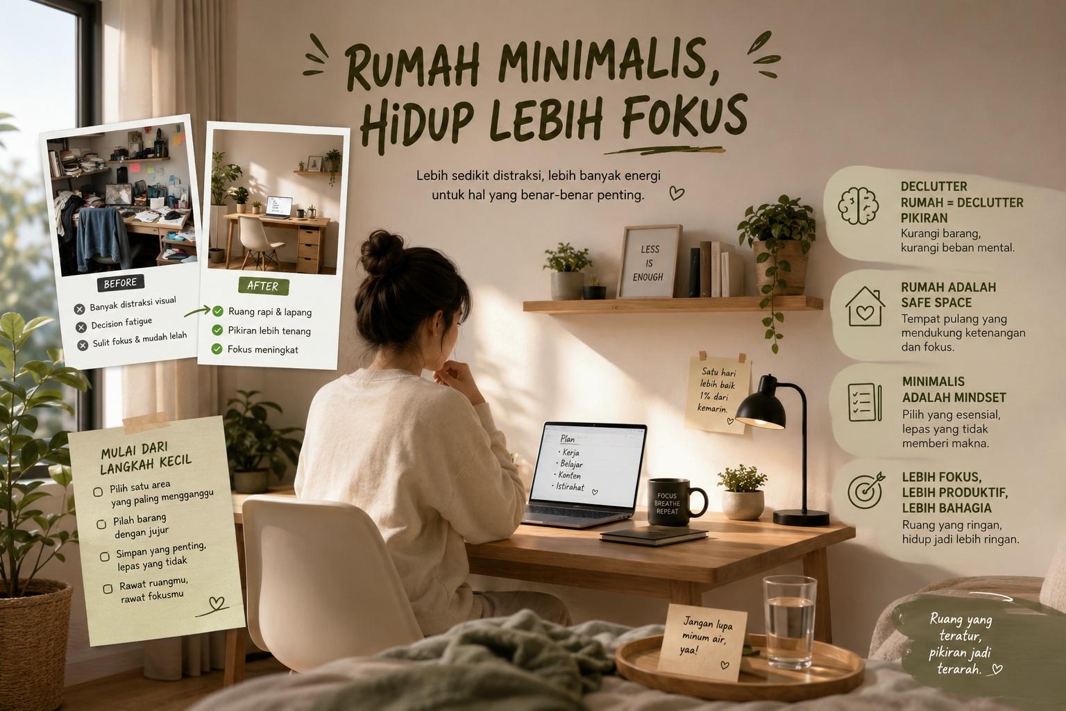 Thumbnail artikel Rumah Minimalis untuk Hidup Lebih Fokus - Berita & Artikel Rumah Sidoarjo