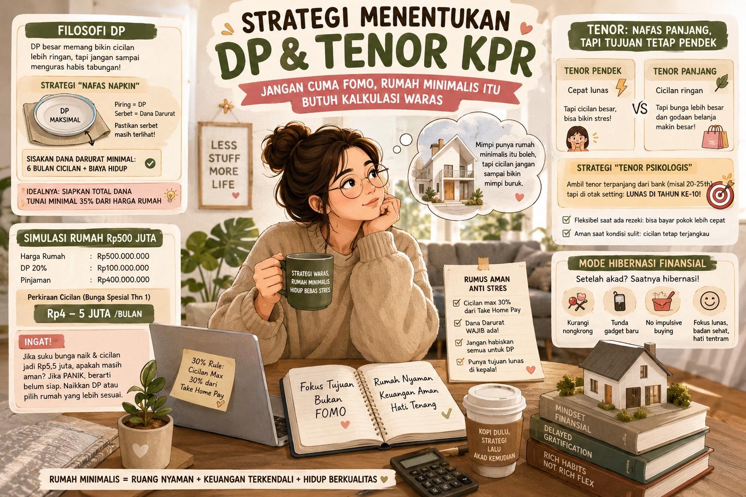 Thumbnail artikel Strategi Menentukan DP dan Tenor KPR: Jangan Cuma FOMO, Rumah Minimalis Itu Butuh Kalkulasi Waras - Berita & Artikel Rumah Sidoarjo