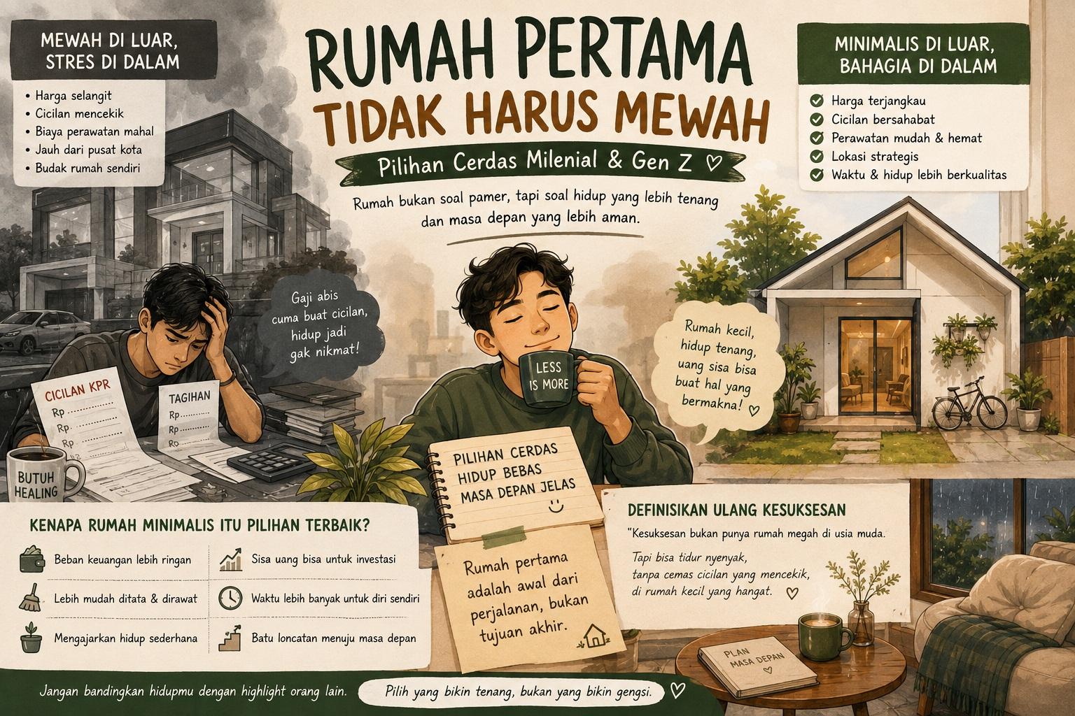 Thumbnail artikel Mengapa Rumah Pertama Tidak Harus Mewah bagi Milenial dan Gen Z - Berita & Artikel Rumah Sidoarjo