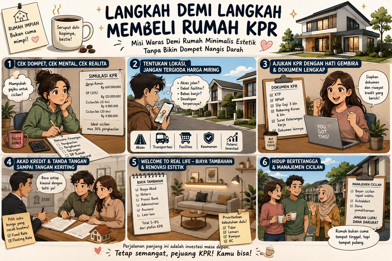 Thumbnail artikel Langkah Demi Langkah Membeli Rumah KPR: Misi Waras Demi Rumah Minimalis Estetik Tanpa Bikin Dompet Nangis Darah - Berita & Artikel Rumah Sidoarjo