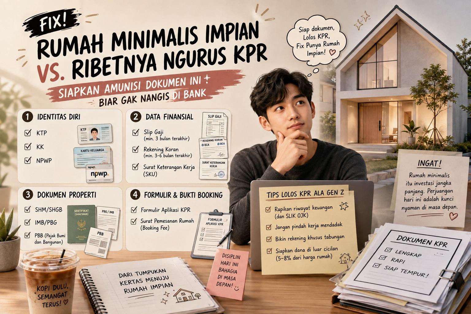 Thumbnail artikel Fix! Rumah Minimalis Impian vs. Ribetnya Ngurus KPR, Siapkan Amunisi Dokumen Ini Biar Gak Nangis di Bank - Berita & Artikel Rumah Sidoarjo