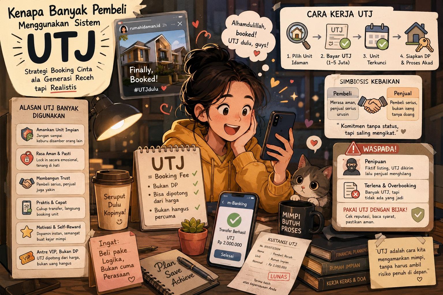 Thumbnail artikel Kenapa Banyak Pembeli Menggunakan Sistem UTJ Terlebih Dahulu: Strategi Booking Cinta ala Generasi Receh tapi Realistis - Berita & Artikel Rumah Sidoarjo