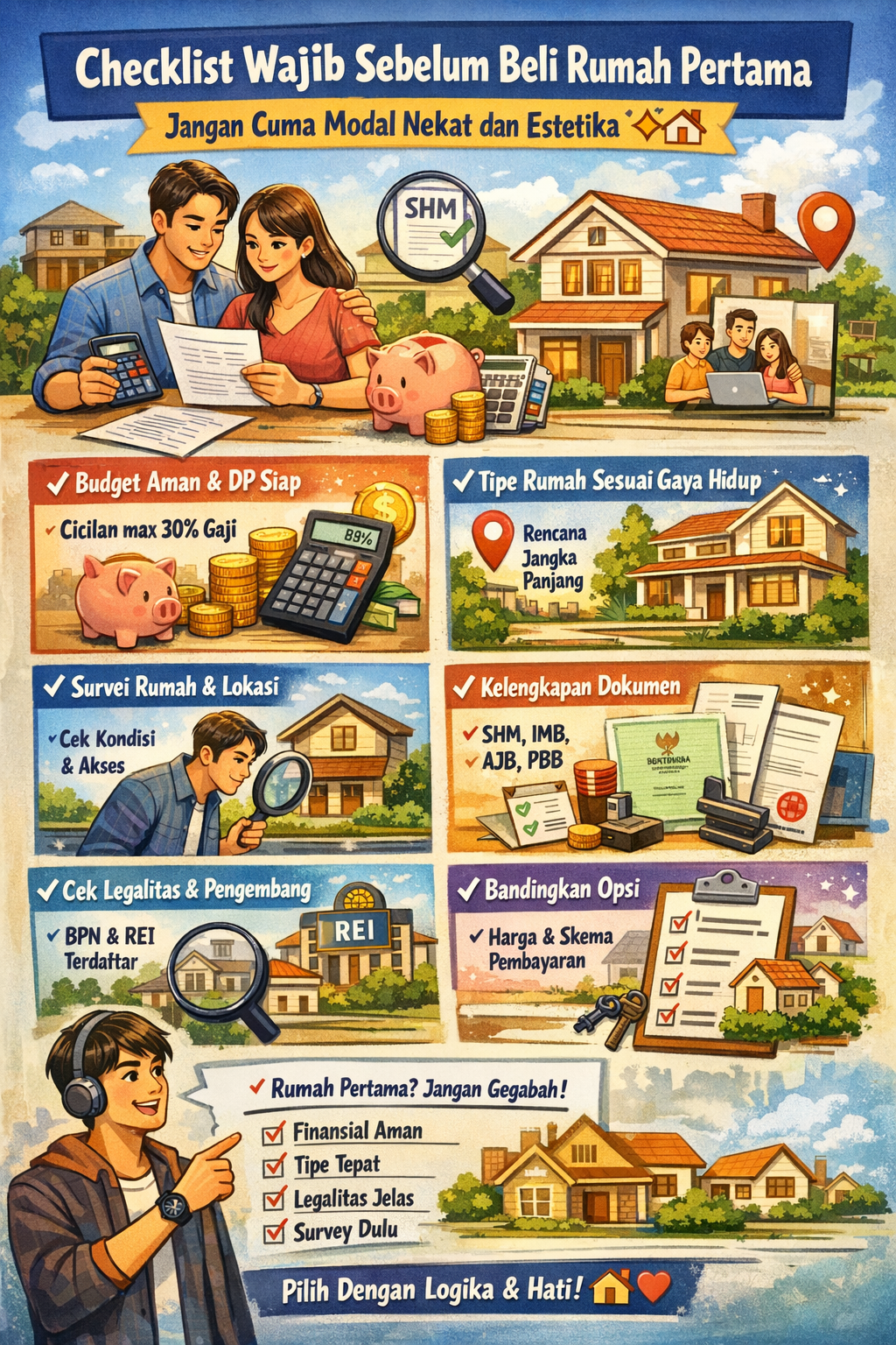 Thumbnail artikel Checklist Wajib Sebelum Beli Rumah Pertama: Jangan Cuma Modal Nekat dan Estetika - Berita & Artikel Rumah Sidoarjo