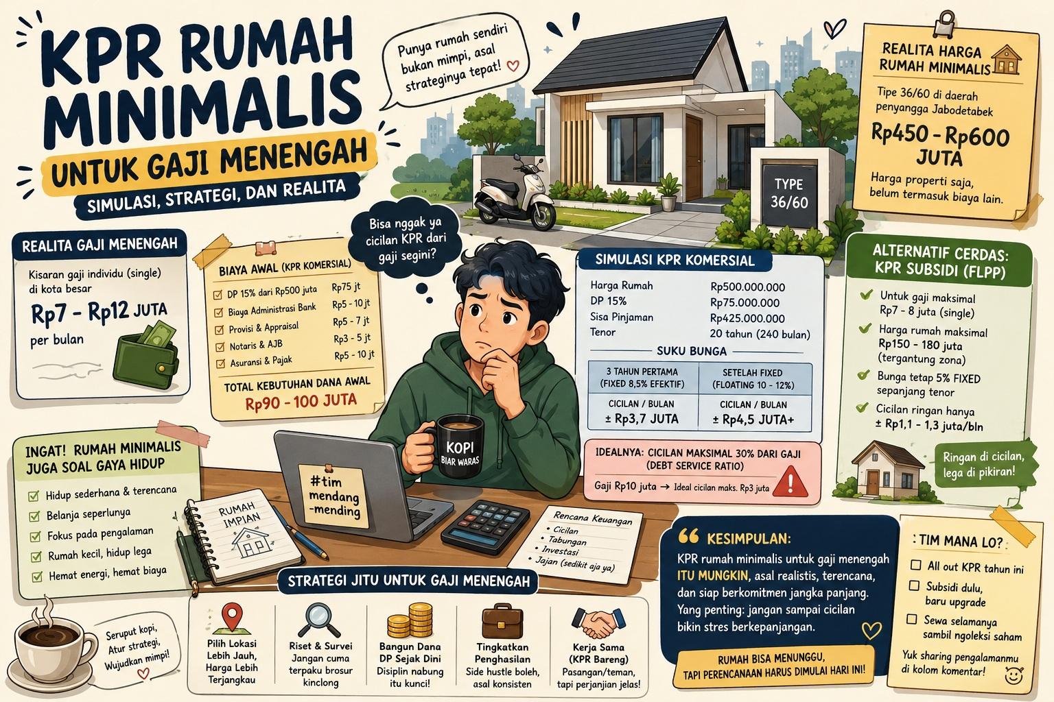 Thumbnail artikel Opini: Simulasi KPR Rumah Minimalis untuk Gaji Menengah - Berita & Artikel Rumah Sidoarjo