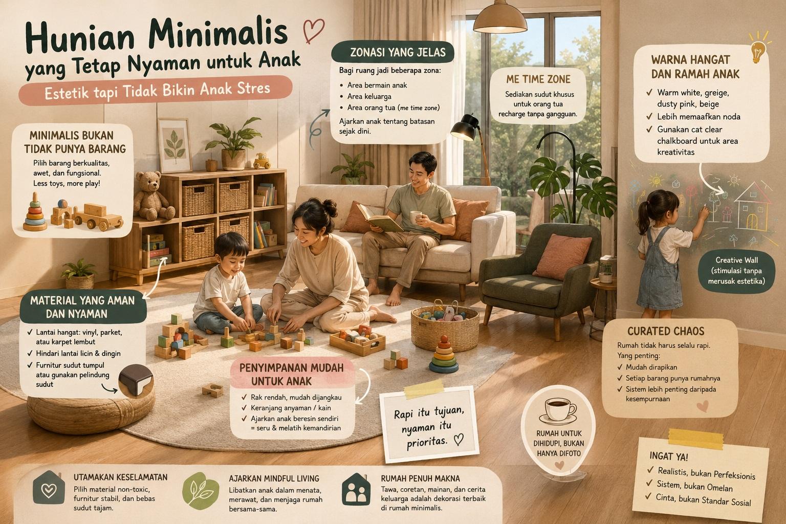 Thumbnail artikel Hunian Minimalis yang Tetap Nyaman untuk Anak: Estetik tapi Tidak Bikin Anak Stres? - Berita & Artikel Rumah Sidoarjo