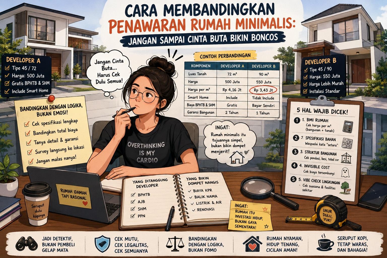 Thumbnail artikel Cara Membandingkan Penawaran Rumah Minimalis: Jangan Sampai Cinta Buta Bikin Boncos - Berita & Artikel Rumah Sidoarjo