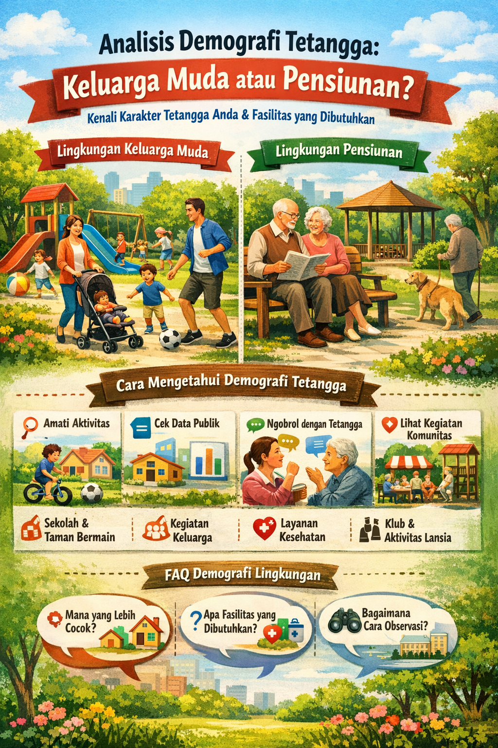 Thumbnail artikel Analisis Demografi Tetangga: Lingkungan Keluarga Muda atau Pensiunan? - Berita & Artikel Rumah Sidoarjo