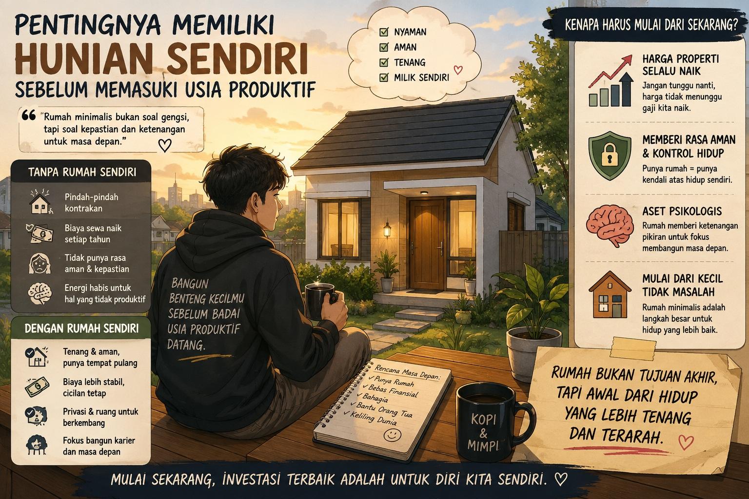 Thumbnail artikel Pentingnya Memiliki Hunian Sendiri Sebelum Memasuki Usia Produktif - Berita & Artikel Rumah Sidoarjo