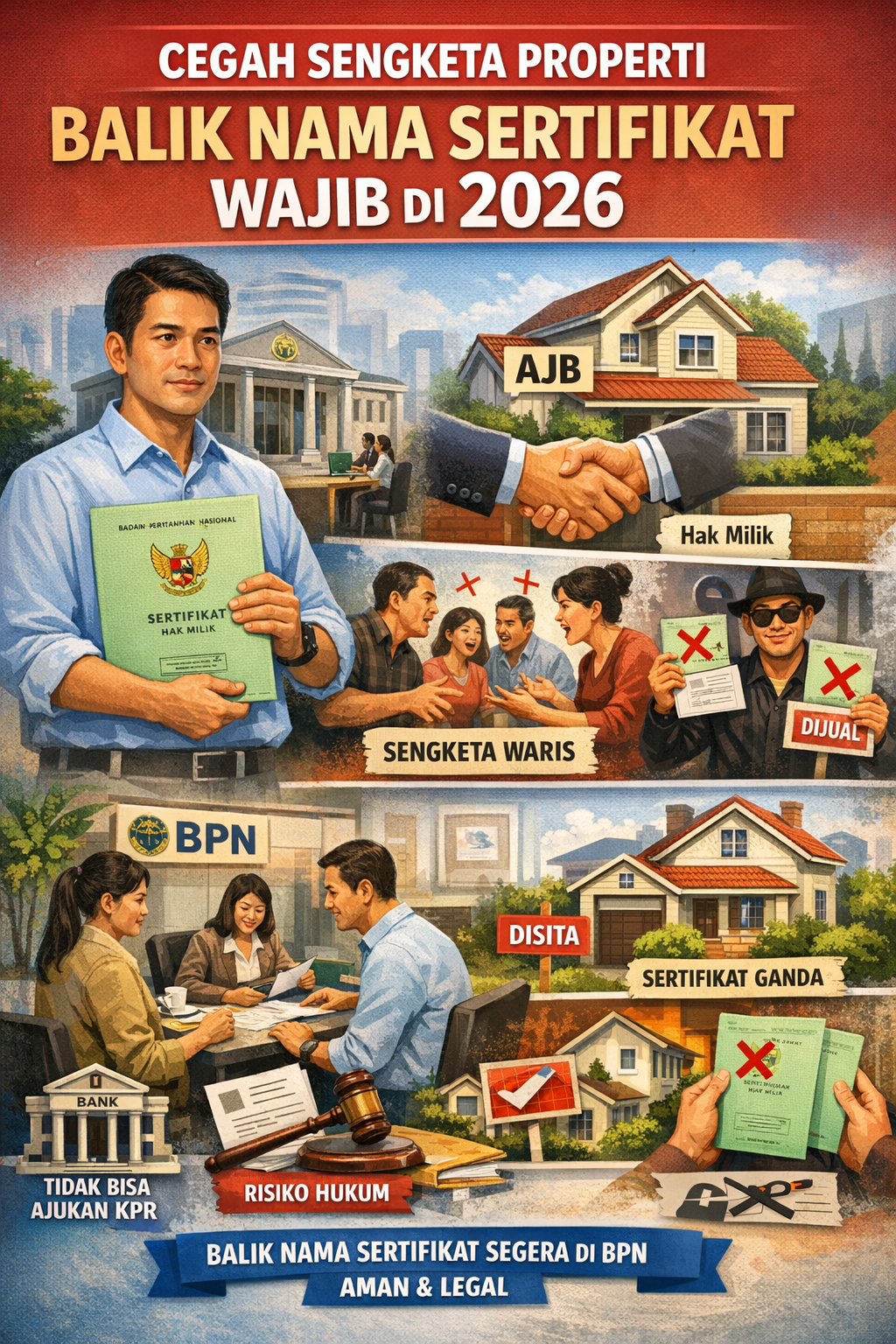 Thumbnail artikel Cegah Sengketa Properti: Balik Nama Sertifikat Wajib Dilakukan di 2026 - Berita & Artikel Rumah Sidoarjo