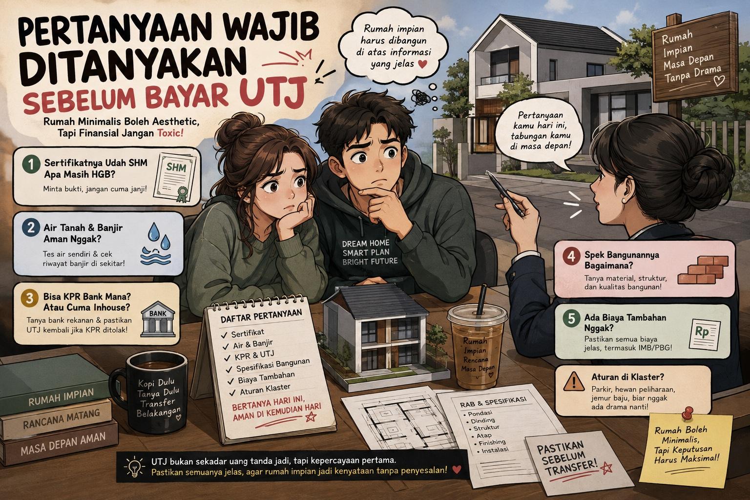 Thumbnail artikel Pertanyaan yang Wajib Ditanyakan Sebelum Bayar UTJ - Berita & Artikel Rumah Sidoarjo