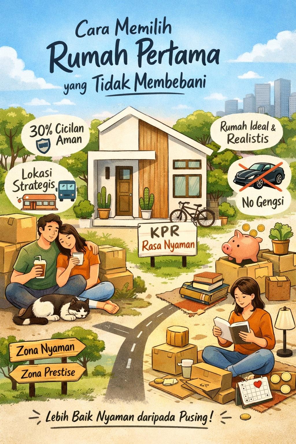 Thumbnail artikel Cara Memilih Rumah Pertama yang Tidak Membebani: Sebuah Opini ala Generasi Mager tapi Melek Finansial - Berita & Artikel Rumah Sidoarjo