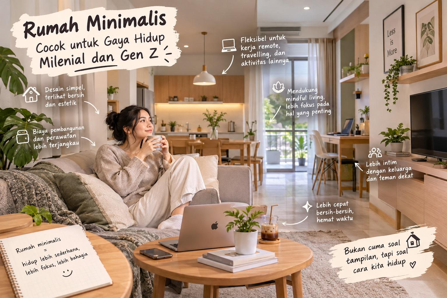 Thumbnail artikel Rumah Minimalis Cocok untuk Gaya Hidup Milenial dan Gen Z - Berita & Artikel Rumah Sidoarjo