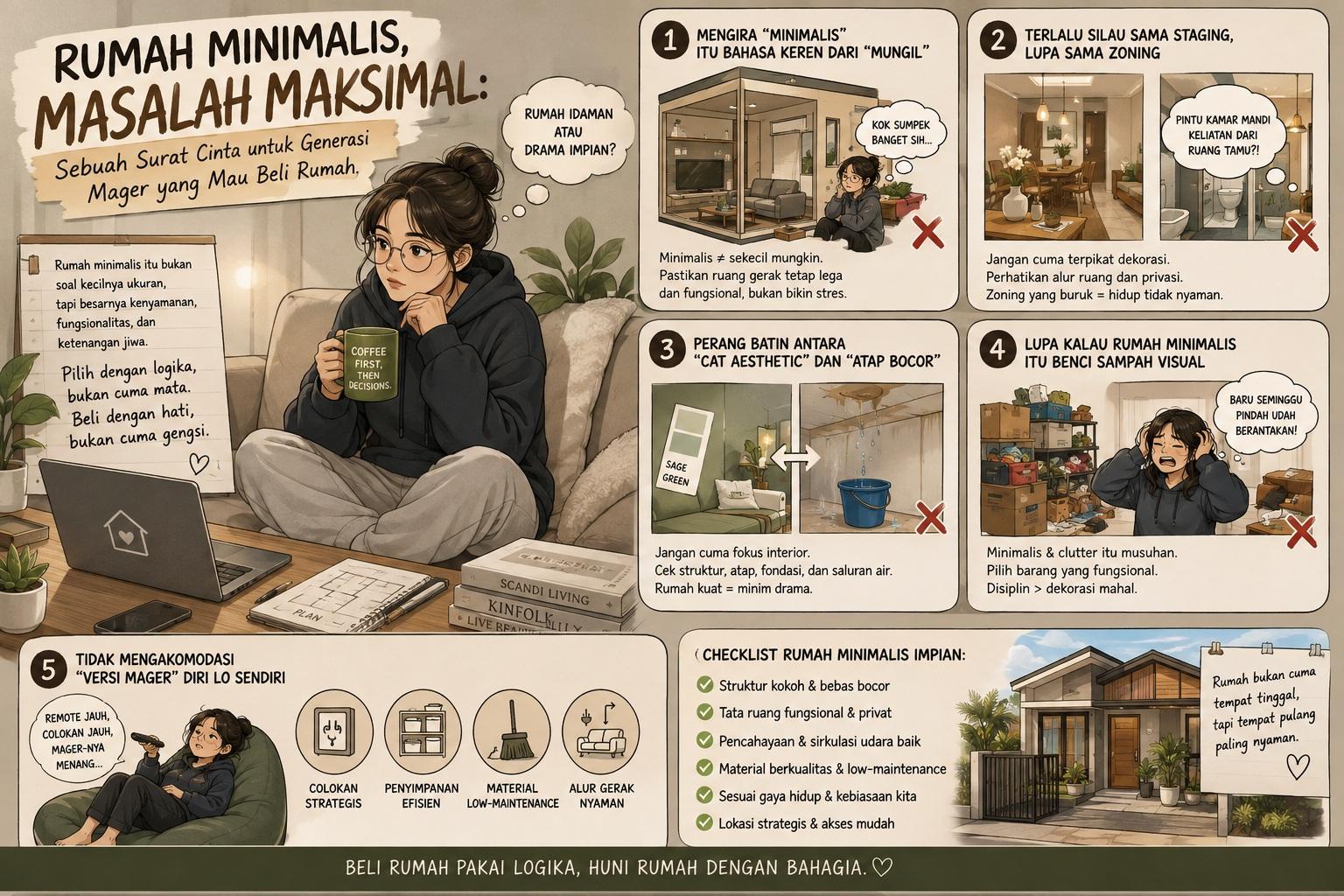 Thumbnail artikel Rumah Minimalis, Masalah Maksimal: Sebuah Surat Cinta untuk Generasi Mager yang Mau Beli Rumah - Berita & Artikel Rumah Sidoarjo