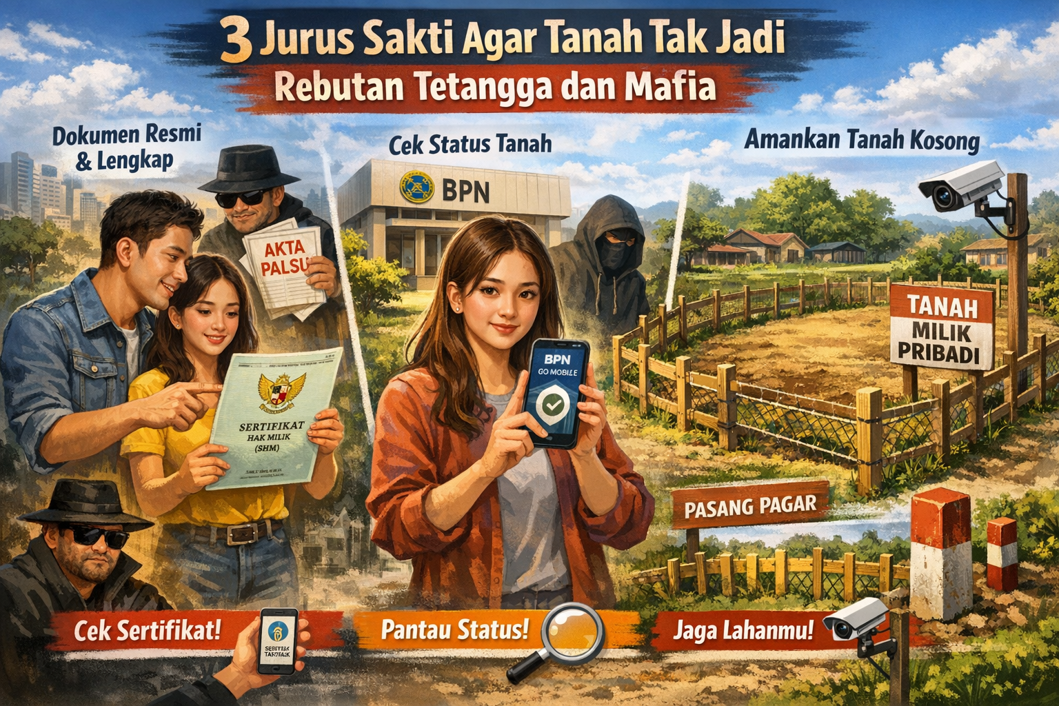 Thumbnail artikel 3 Langkah Efektif Supaya Tanah Tidak Menjadi Rebutan Tetangga Maupun Mafia - Berita & Artikel Rumah Sidoarjo