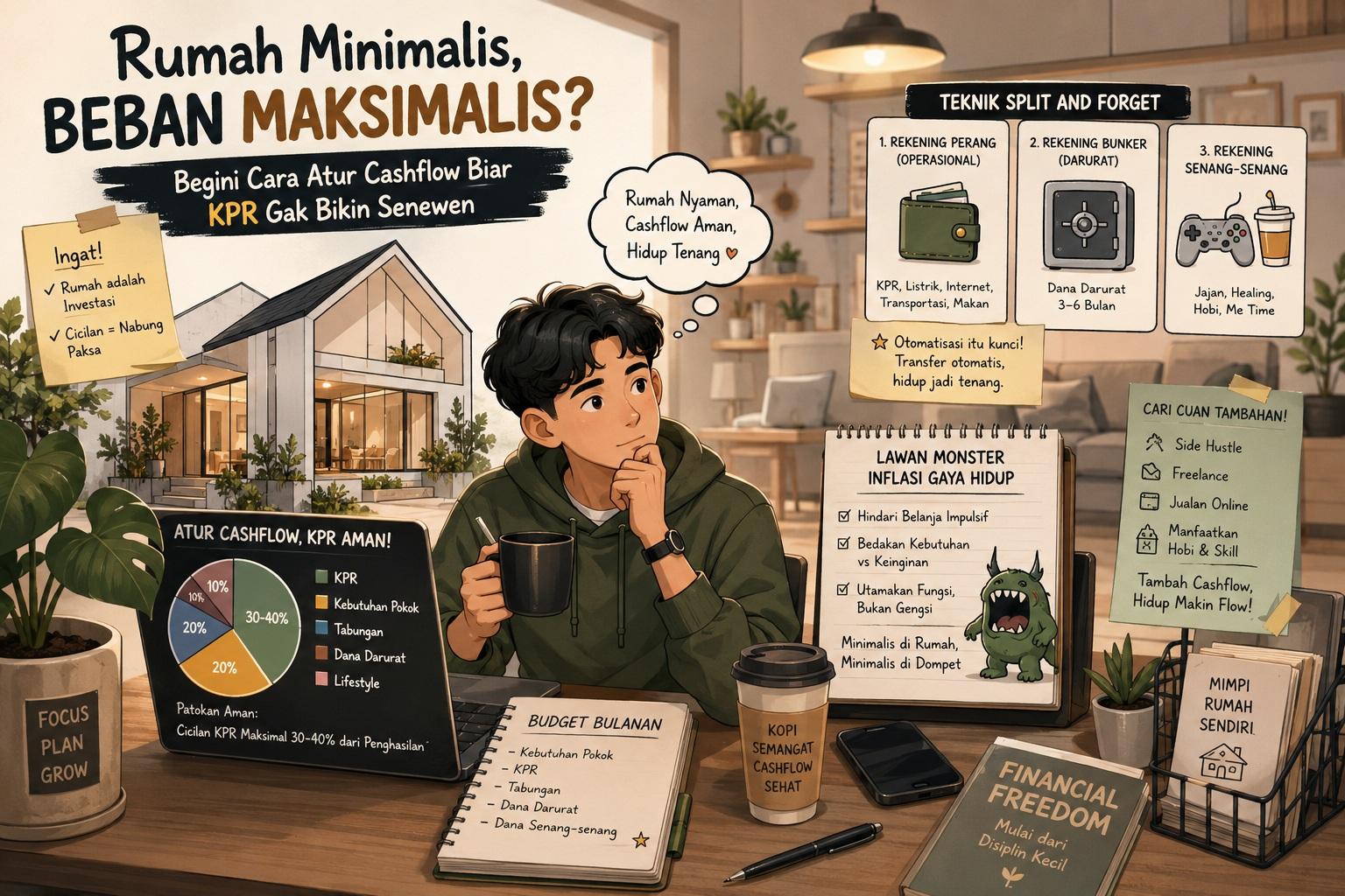 Thumbnail artikel Rumah Minimalis, Beban Maksimalis? Begini Cara Atur Cashflow Biar KPR Gak Bikin Senewen - Berita & Artikel Rumah Sidoarjo