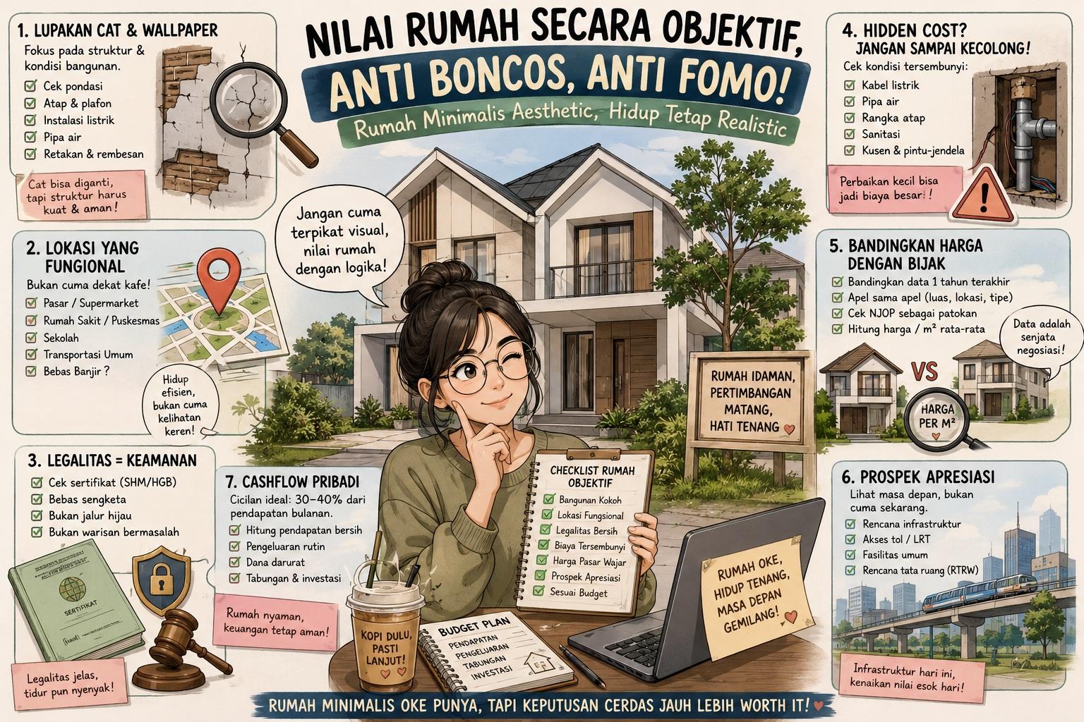 Thumbnail artikel Cara Menilai Harga Rumah Secara Objektif: Anti Boncos, Anti FOMO Rumah Minimalis Aesthetic - Berita & Artikel Rumah Sidoarjo